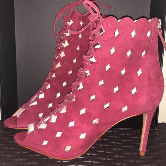 Rachel Zoe Ruby Red Suede Bootie - Picture 4 of 6